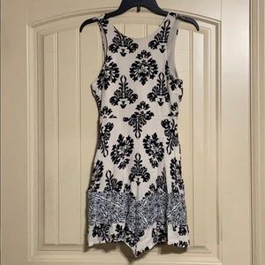 beige and black dress